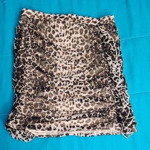 Beige and Black Animal Print Skirt